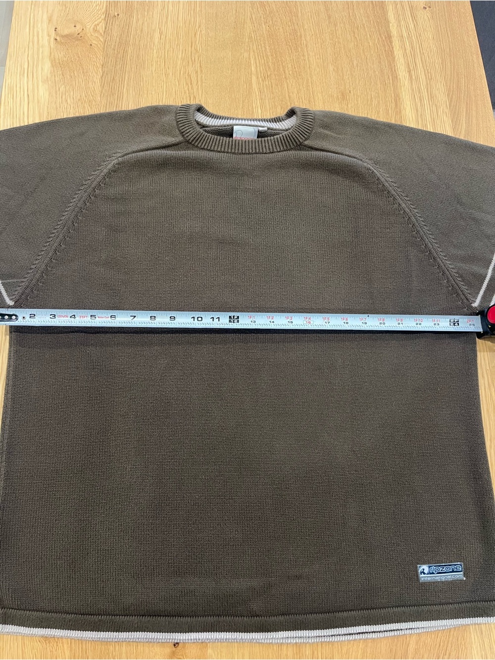 Men's Crewneck Sweater in Olive with Contrast Trim - Picture 5 of 8